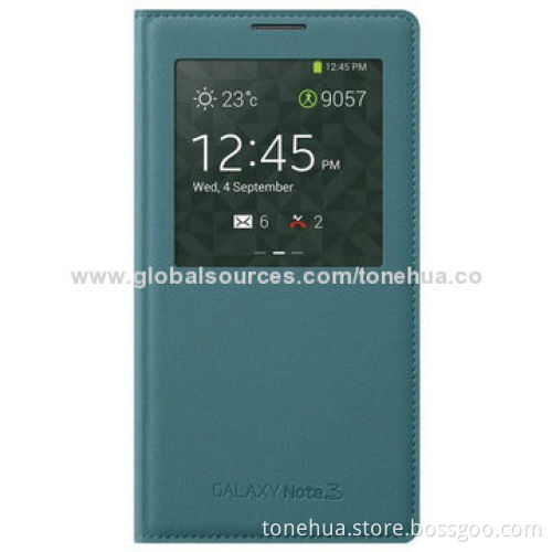 Flip PU leather cover for Samsung Galaxy Note 3, with S-view window